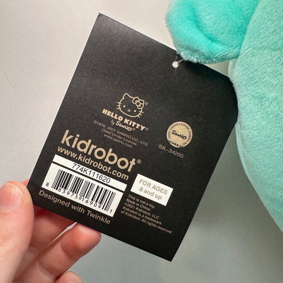 Kidrobot Hello Kitty Zodiac Taurus Plush Sanrio Teal Bull Costume 13 Inch NWT - Picture 8 of 8